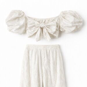 Le Lis Cream Wide Leg Set